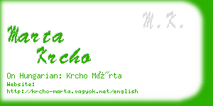 marta krcho business card